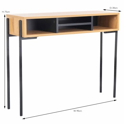Madrid Console Table Oak & Black