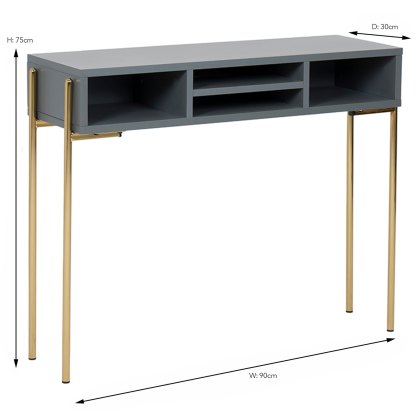Madrid Console Table Grey & Gold