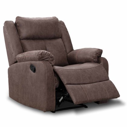 Velino Manual Reclining Armchair Faux Suede Chestnut Brown Velino Manual Reclining Armchair Faux Suede Chestnut Brown
