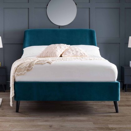 Frida Bedstead Fabric Teal (Multiple Sizes)