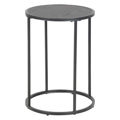 Seaford Round Side/Lamp Table Black Ash Seaford Round Side/Lamp Table Black Ash