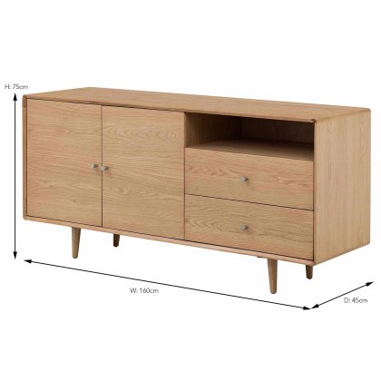 Jenson Wide 2 Door Sideboard Light Oak