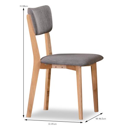 Jenson Dining Chair Light Oak With Grey Upholstered Seat