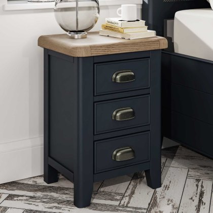 Hayley Small 3 Drawer Bedside Locker Midnight Blue