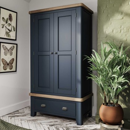 Hayley Double Wardrobe With 1 Drawer Midnight Blue
