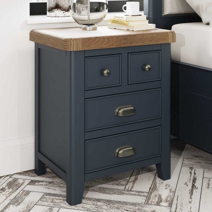 Hayley Large 2+2 Drawer Bedside Locker Midnight Blue