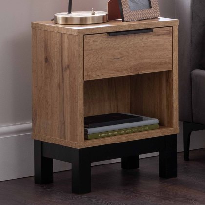 Bali 1 Drawer Bedside Locker Oak