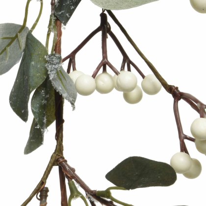 Decorated Garland With Frost & Berries Off-White 4.2ft/130cm