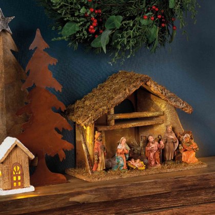 Nativity Set With 8 Figures Multicoloured 29cm