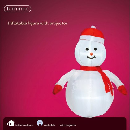 LED Inflatable Snowman Cool White 200cm Outdoor/Indoor
