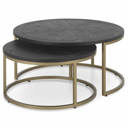Chevron Coffee Tables/Nest of Tables (2) Peppercorn Oak Chevron Coffee Tables/Nest of Tables (2) Peppercorn Oak