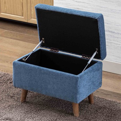 Granada Storage Footstool Denim Blue