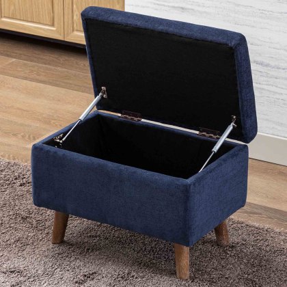 Granada Storage Footstool Fabric Navy