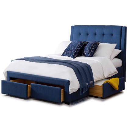 Fullerton Fabric Bedstead With Storage Blue (Multiple Sizes)