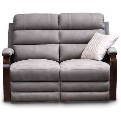 Michigan 2 Seater Manual Reclining Sofa Faux Suede Grey