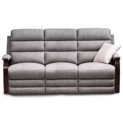 Michigan 3 Seater Manual Reclining Sofa Faux Suede Grey