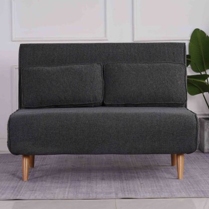Camber 2 Seater Sofa Bed Fabric Charcoal/Dark Grey