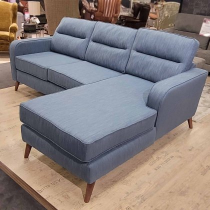 Toulon 3.5 Seater Sofa With Chaise RHF Fabric Blue