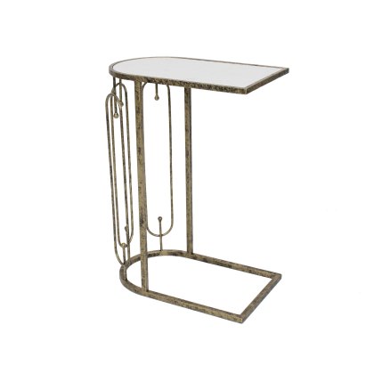 Estela Sofa Side/Lamp Table Marble & Antique Gold Estela Sofa Side/Lamp Table Marble & Antique Gold