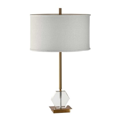 Talos Table Lamp Brass With Off White Shade Talos Table Lamp Brass With Off White Shade