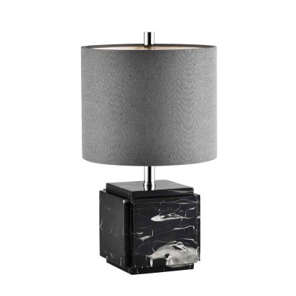 Arini Table Lamp Black With Grey Shade