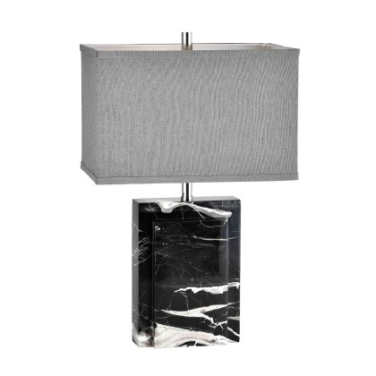 Azari Table Lamp Black With Grey Shade
