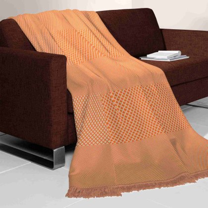 Diamond Twill Throw 140cm x 180cm Orange