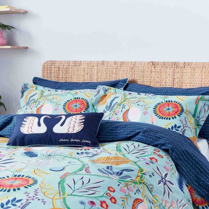 Jackfruit & The Beanstalk Reversible Duvet Cover Set Sky (Multiple Sizes)