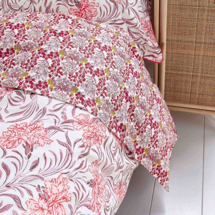 Garland Floral Reversible Single Duvet Cover Set Pink