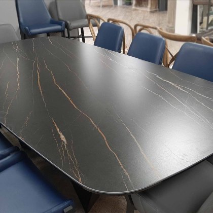 Basilico 10 Person Dining Table Calcatta Noir