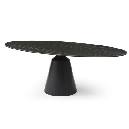 Contarini 8 Person Oval Dining Table Calcatta Noir Contarini 8 Person Oval Dining Table Calcatta Noir