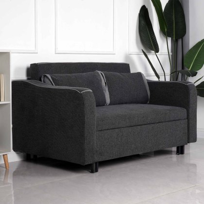 Jerpoint 2 Seater Sofa Bed Fabric Charcoal