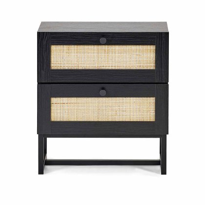 Calia 2 Drawer Bedside Locker Black Calia 2 Drawer Bedside Locker Black