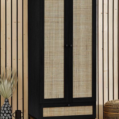 Calia Double Wadrobe With 1 Drawer Black