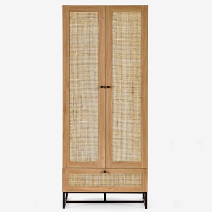 Calia Double Wadrobe With 1 Drawer Oak Calia Double Wadrobe With 1 Drawer Oak
