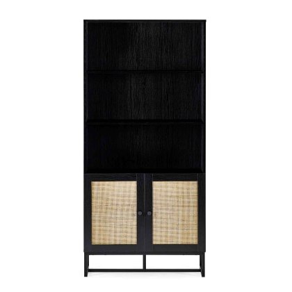 Calia Bookcase With 2 Doors Black Calia Bookcase With 2 Doors Black