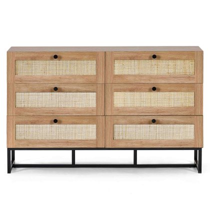 Calia 3 + 3 Drawer Chest of Drawers Oak Calia 3 + 3 Drawer Chest of Drawers Oak
