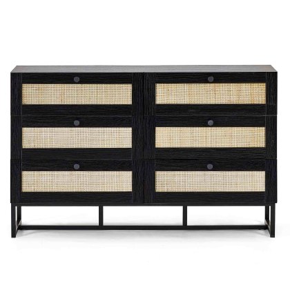 Calia 3 + 3 Drawer Chest of Drawers Black Calia 3 + 3 Drawer Chest of Drawers Black