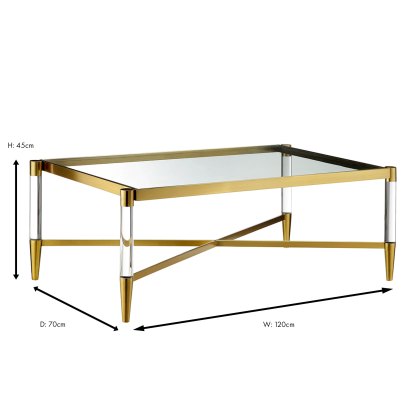 Marissa Rectangular Coffee Table Gold