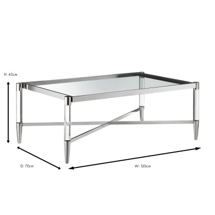 Marissa Rectangular Coffee Table Silver