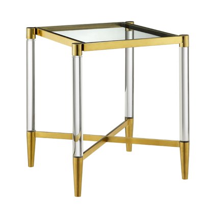 Marissa Square Side/Lamp Table Gold Marissa Square Side/Lamp Table Gold