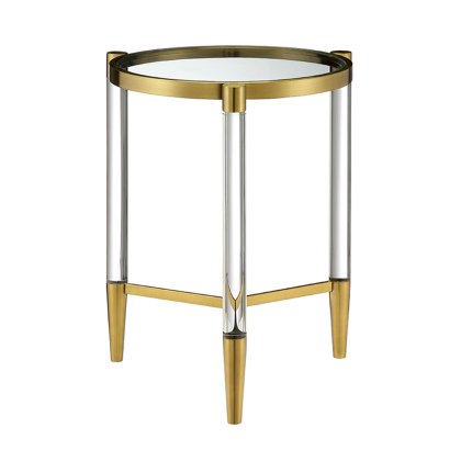 Marissa Round Side/Lamp Table Gold Marissa Round Side/Lamp Table Gold