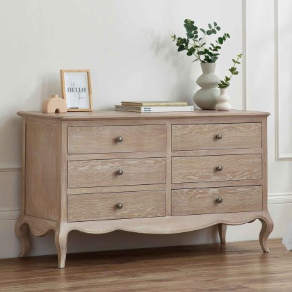 Camille 3 + 3 Drawer Chest of Drawers Limed Oak