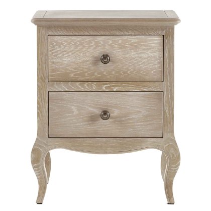 Camille 2 Drawer Bedside Locker Limed Oak Camille 2 Drawer Bedside Locker Limed Oak