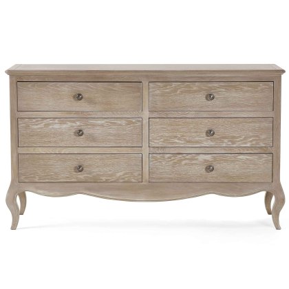 Camille 3 + 3 Drawer Chest of Drawers Limed Oak Camille 3 + 3 Drawer Chest of Drawers Limed Oak