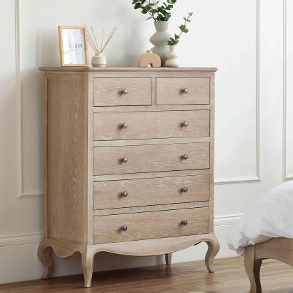 Camille 2 + 4 Drawer Chest of Drawers Limed Oak