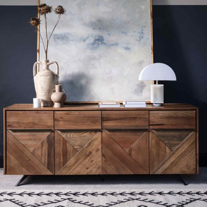 Hudson 4 Door Sideboard Natural Oak