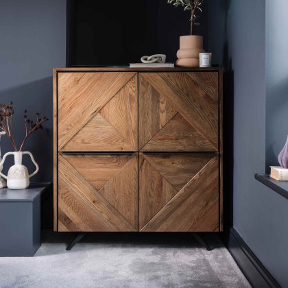 Hudson 4 Door Highboard Natural Oak