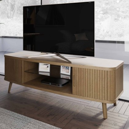 Tambour TV/Entertainment Unit Grey Oak