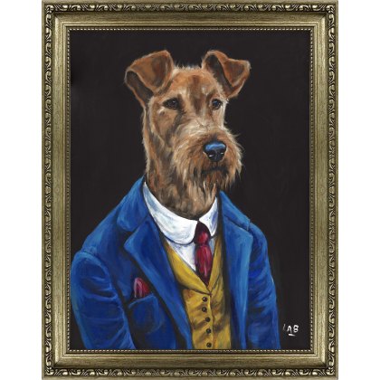 Sir Fergus Fleabag 35cm x 45cm Picture By Louise Brown Antique Gold Frame Sir Fergus Fleabag 35cm x 45cm Picture By Louise Brown Antique Gold Frame